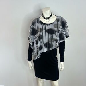 Gorgeous LE Galeriste Black and Gray Women's Midi Dress❤️S